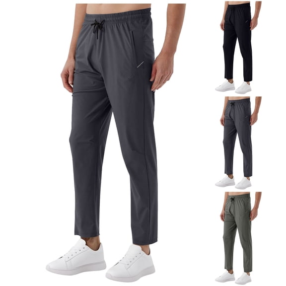 Abtuhar Mens Casual Fashion Solid Drawstring Elastic Waist Pocket Pocket Pants,Gray,XXL