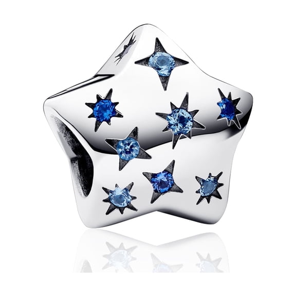 ROSIANNA 925 Sterling Silver Charm for Bracelets Sparkling Star Charm Women Bracelet Charm