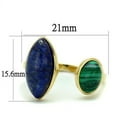 thumbnail image 2 of Gold Womens Ring Anillo Para Mujer 316L Stainless Steel Ring with Precious Stone Lapis in Montana, 2 of 5
