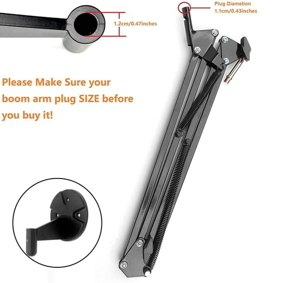 pitrice Wall Mount for Suspension Boom Arm Microphone Mobile Phone Stand Black
