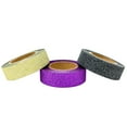thumbnail image 2 of Wrapables Glitter and Shine Washi Tapes Decorative Masking Tapes (Set of 3), Solid Glitter Bold, 2 of 3