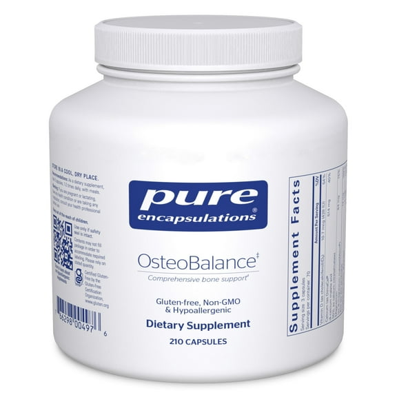 Pure Encapsulations OsteoBalance | Hypoallergenic Supplement to Promote Calcium Absorption and Enhance Healthy Bone Mineralization* | 210 Capsules