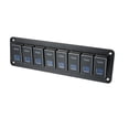 thumbnail image 1 of Panel de interruptor basculante de palanca Unique Bargains 5 pines 12V/24V indicador LED azul aleación de aluminio negro, 1 of 1