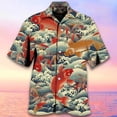 thumbnail image 4 of Camisas hawaianas de playa con estampado de animales en 3D para hombre y mujer, camisas de manga corta con personalidad Y2k, ropa con solapa, 4 of 5