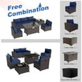 thumbnail image 5 of Gotland 7 Pieces Outdoor Patio Furniture Set with 43" Fire Pit Table Sets Outdoor Furniture Patio Conversation Set (Navy Blue), 5 of 7