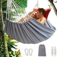 thumbnail image 1 of Fiudx Hamaca de Jardín, Cómoda Cama Colgante de Tela, Diseño Robusto Que Soporta Hasta 300 Kg, Incluye Bolsa de Viaje Portátil, Ideal para Relajarse Al Aire Libre, Ideal para Amantes de La Naturaleza, 1 of 4