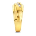 thumbnail image 3 of Wellingsale Men's Solid 14k Yellow Gold Polished CZ Cubic Zirconia Wedding Band - Size 8.5, 3 of 5