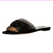 Badgley Mischka Kassandra Slide Sandal Black Satin, Size 7.5