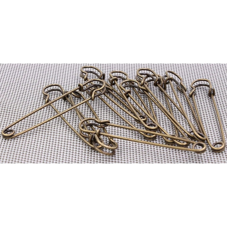 Sea Star 12pcs Extra-Large 4inch Steel Safety Pins - Blankets Skirts Kilts Crafts (4inch 4silver&4black & 4bronze)