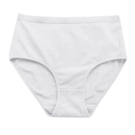 Fulorrnie Underwear for Women Plus Size Briefs High Waisted Seamless Panties Cute Waistband Elastic Waist Comfort Panty White XXL
