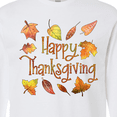 thumbnail image 4 of Inktastic Happy Thanksgiving Fall Leaves in Autumn Colors Long Sleeve T-Shirt, 4 of 5