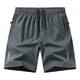 thumbnail image 1 of Ceisia Men's Solid Color Ice Silk Quick-Dry Sports Shorts, Drawstring Elastic Waist Beach Shorts for Men Gray M Gifts, 1 of 2
