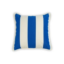 Covermates Throw Pillow - Weather Resistant, Full Side Zipper, LuxeGuard Collection, Royal Blue Stripe