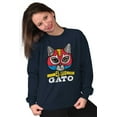 thumbnail image 3 of El Loco Gato Mexican Wrestler Cat Unisex Plus Size Sweatshirt Brisco Brands 2X, 3 of 6