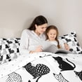thumbnail image 5 of jejeloiu Cartoon Cat Kitten Queen Comforter Set,White Black Gray Bedding Comforter Set For Pet Lovers Reversible 3pcs, 5 of 8