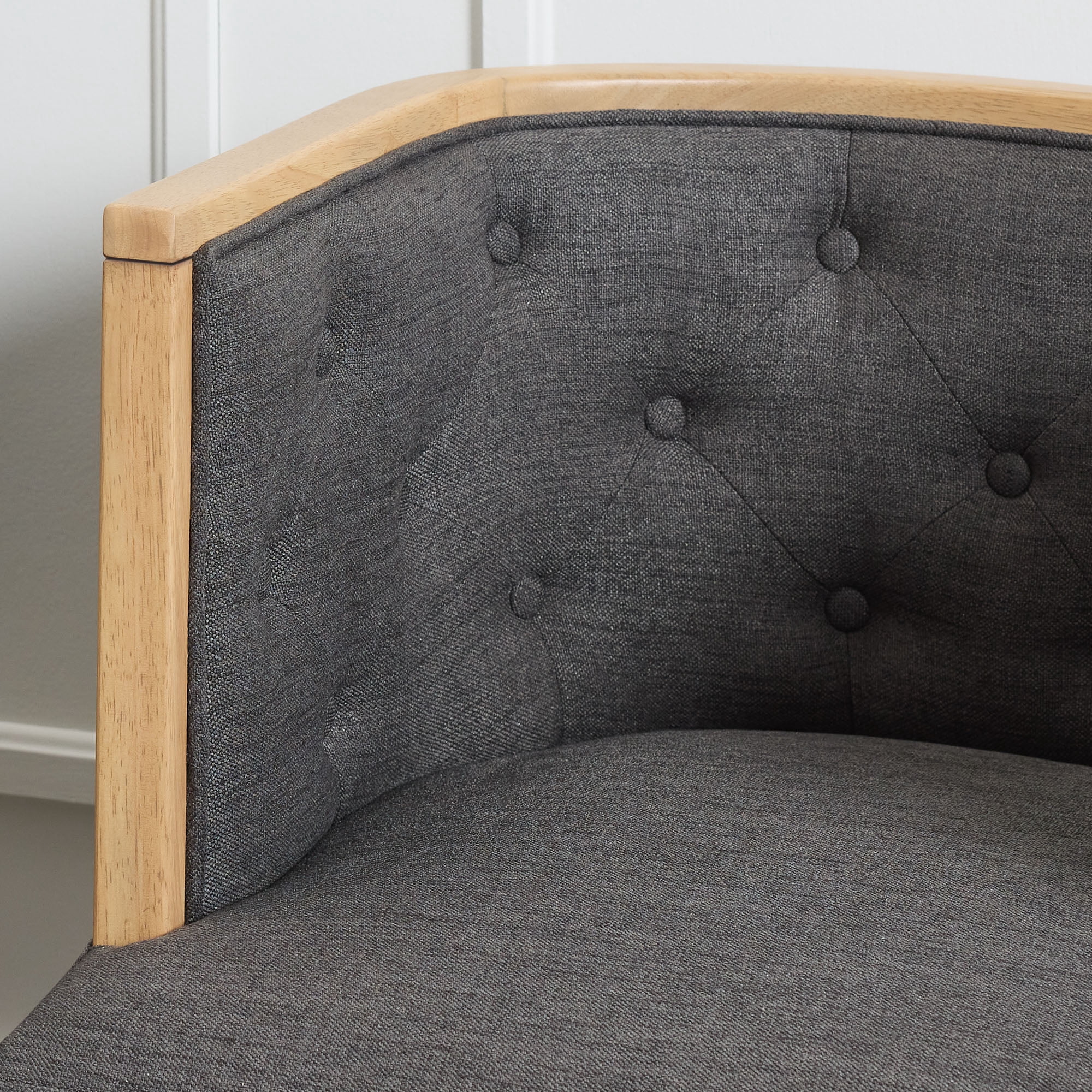 My Texas House Raveena Upholstered Accent Chair, Charcoal