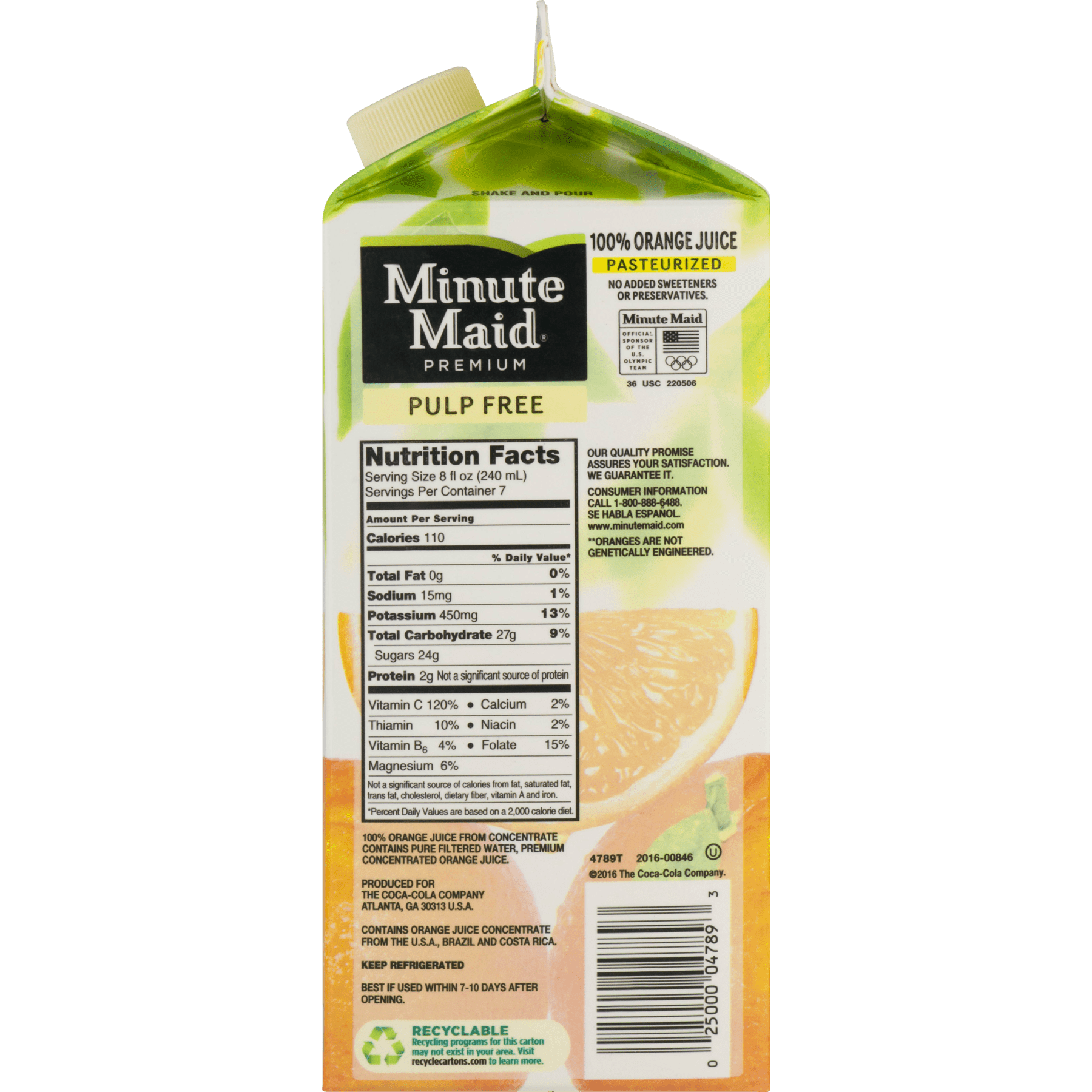 Minute Maid Orange Juice Nutrition Facts Label Best Juice Images