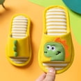 thumbnail image 4 of LNMQLPDBS Slippers for Girls Soft Sole Open Toe Cartoon Dinosaur Pattern House Slippers Flat Comfort Slip Indoor House Slippers for Kids Anti-Slip Casual Daily Shoes B 10-10.5 Years, 4 of 4
