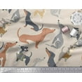 thumbnail image 2 of Soimoi White Poly Georgette Fabric Cute Dog Print Sewing Fabric Yard 42 Inch Wide, 2 of 3