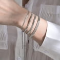 thumbnail image 4 of Bracelets/annelets en Chaîne Plate à Chevrons en Acier Inoxydable Bijoux d'Été Plaqués Or/argent 6.3 Pouces/5.9 Pouces Réglables, 4 of 4