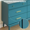 thumbnail image 6 of Teal Blue 6 Drawer Dresser – Modern Storage Chest with Gold Handles, 54" W Mid-Century Dresser for Bedroom, Living Room, or Clothes Storage, 6 of 8
