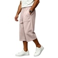 thumbnail image 3 of Men's Cargo Sweat Shorts Casual Drawstring Elastic Waist 3/4 Athletic Workout Gym Jogger Shorts with Big Pockets M, 3 of 7