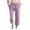 Purple, variant on RUTAYY Children Girls' Capri Pants High Waist Wide Leg Strap Stretch Pants With Pockets Active Gym Trousers , Beige, 6-7 Years