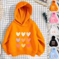 thumbnail image 5 of Girls Hoodies Love Heart Printed Sweatshirts Valentines Day Gifts for Kids Soft Cotton Hooded Pullover Tops (8-9 Years, Orange), 5 of 5