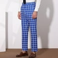 thumbnail image 5 of Miqool Men's Classic Plaid Suit Pants Straight Leg Modern Fit Flat Front Formal Business Casual Dress Pants Trousers, 5 of 6