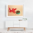 thumbnail image 3 of Balloon Dog with Food Bowl - Photography Humor Animal Pop Art Whimsical Modern Art Minimalist Dog White Framed Wall Art Print 12 x 16 inches, 3 of 4