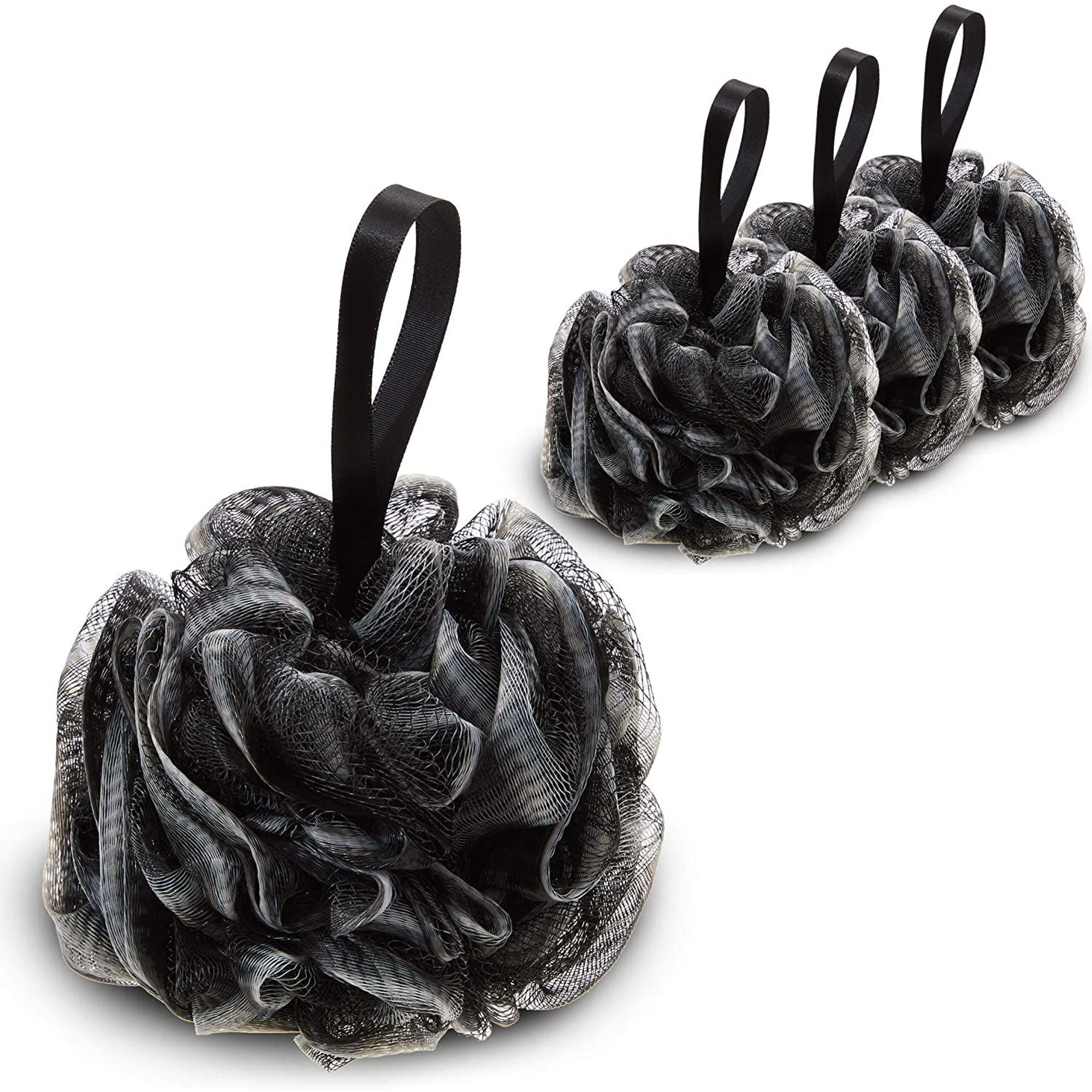 Bath Shower Sponges 4 Pack Loofah Sponge, Body Scrubber Mesh Pouf