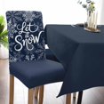 thumbnail image 2 of Chair Covers for Dining Room Set of 6,Let Snow Words on Blue Background Stretch Seat Protector Removable Washable Chairs Slipcovers for Kitchen Banquet Wedding Hotel,Winter Snowflakes, 2 of 6