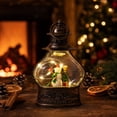thumbnail image 5 of Christmas Decorations Indoor Outdoor Under 10$ Clearance! Christmas LED Lantern Decoration, Vintage Hanging Lamp with Santa Snowman Reindeer Inside, Warm Light Tabletop Home Party Ornament, 5 of 8