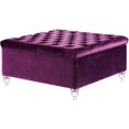 thumbnail image 1 of Posh Living Joshua Velvet Storage Ottoman in Purple and Clear, 1 of 7