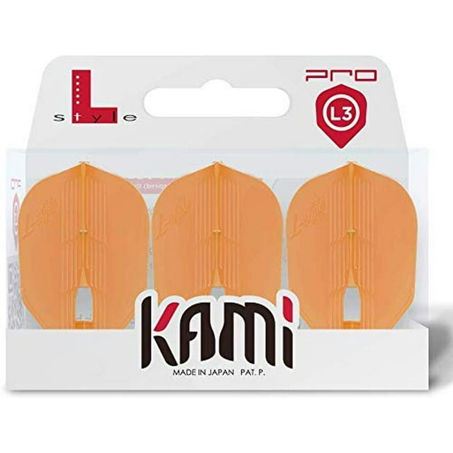 LSTYLE Dart Flights : L3 PRO KAMI Shape - Ultra Flexible - pour Fléchettes à Pointe Souple et en Acier - Orange