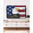 thumbnail image 5 of Eagle Outdoor TV Cover 40 to 43 Inch Weatherproof, Rustic Independence Day Red Blue Star Striped Flag 600D Oxford TV Covers with Waterproof Zipper, Outside Flat TV Screen Protector 40"Wx25"Hx4.5"D, 5 of 7