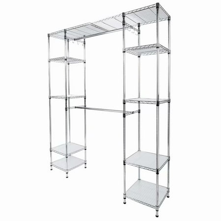 Custom Closet Organizer Shelves System Kit Expandable Clothes Storage Metal