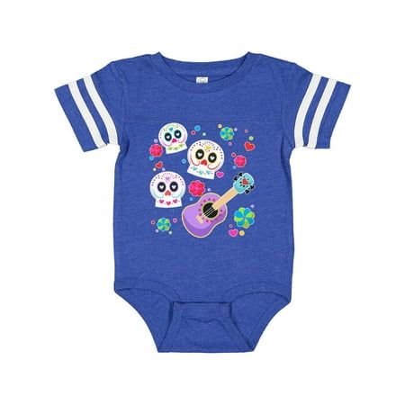 

Inktastic Day of the Dead Owl Sugar Skulls and Guitar Gift Baby Boy or Baby Girl Bodysuit