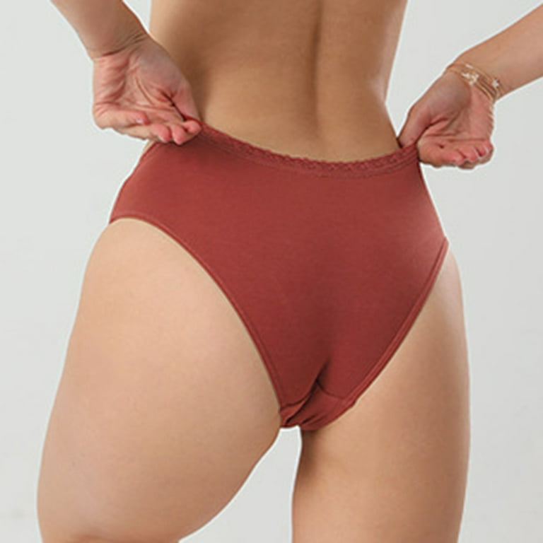 Entyinea Cotton Bikini Underwear for Women Breathable Cotton Stretch Brief Underwear  Red M 