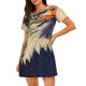 thumbnail image 1 of Balery American Bald Eagle A Camisón de manga corta con cuello redondo para mujer, cómodo y elegante., 1 of 6