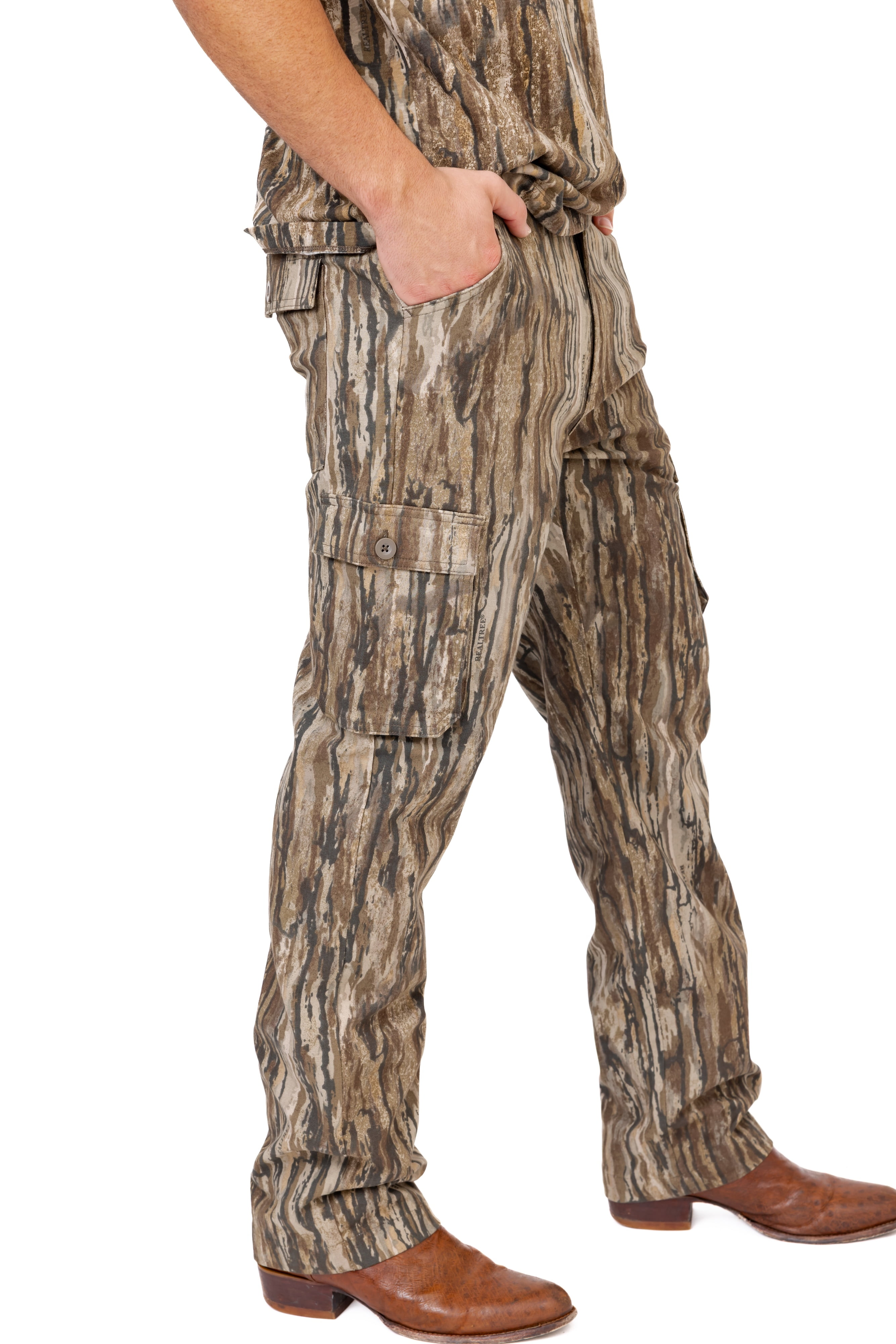 Realtree Men's 6-Pocket Cargo Camo Hunting Pants , Regular Fit