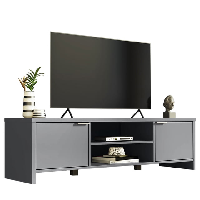 Mueble Mesa Para Tv Rack Madesa 2 Puertas Hasta 65 Gris