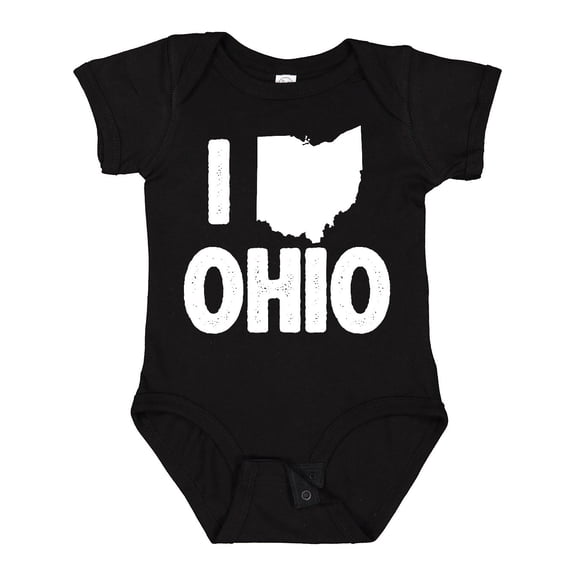 Inktastic I Love Ohio with State Silhouette Boys or Girls Baby Bodysuit