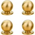 thumbnail image 1 of Perillas de gabinete esféricas de latón, manijas esféricas de oro cepillado, herrajes de cocina de latón, tiradores de cajón, tiradores de tocador Feliz Sencillez, 1 of 2