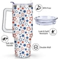 thumbnail image 3 of 4th of July 40oz Tumbler Cup with Handle and Straw, Red and Blue Stars Gifts for Women Men, Patriotic Stainless Steel Insulated Water Bottle 1PC, 3 of 6