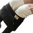thumbnail image 4 of Yuarrent Mallas con forro polar para mujer, mallas deportivas térmicas de Color sólido para niña, pantalones de invierno, accesorio de ropa, Suministros térmicos Negro/L, 4 of 6