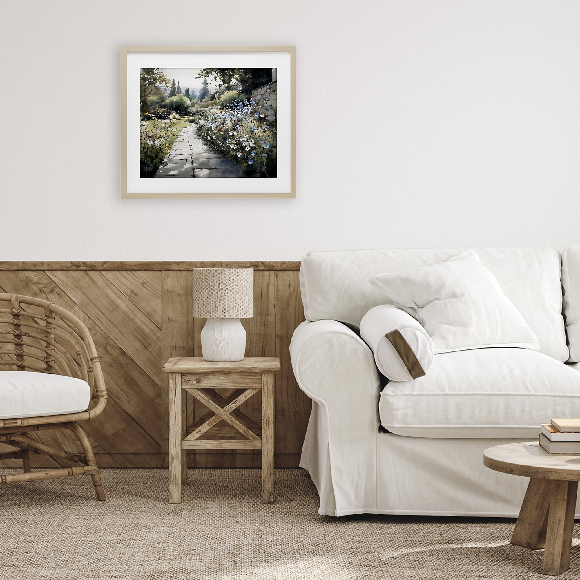 Stupell Industries Garden Pathway in Summer Light Birch Framed Print Under Glass, design by Franklyn Gregory