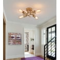 thumbnail image 6 of Q&S,Gold Finish,Sputnik Chandelier 4-Light Ceiling Light Semi Flush Mount for Bedroom Living Room, 6 of 10