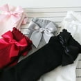 thumbnail image 7 of FAIWAD Toddler Baby Girls' Knee High Socks Bow-Stitched Knit Tube Long Socks Comfy Warm Stockings, 7 of 7