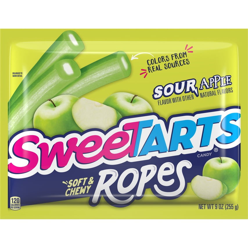 SweeTARTS Soft & Chewy Ropes Sour Apple Candy, 9 Oz